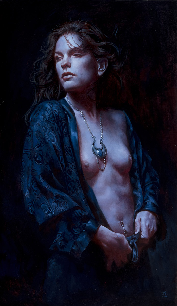 Nightfall, 14″ x 24″ oil on panel. Available for purchase through Lovetts Gallery